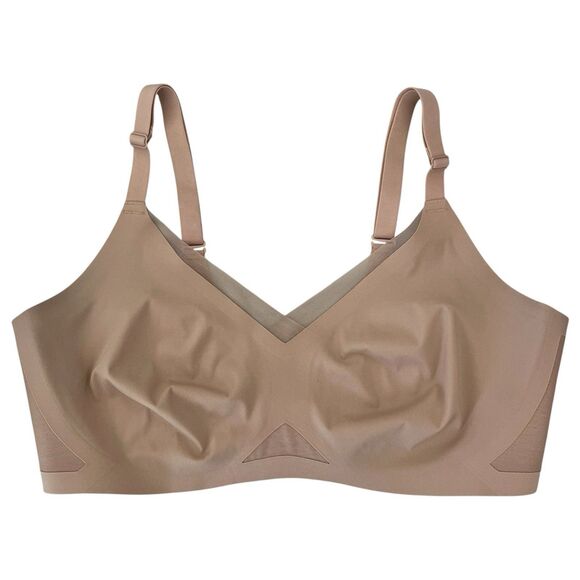 Honey Love Crossover Bra Size Large Tan Beige Nude Wireless Adjustable Comfort - Picture 1 of 9